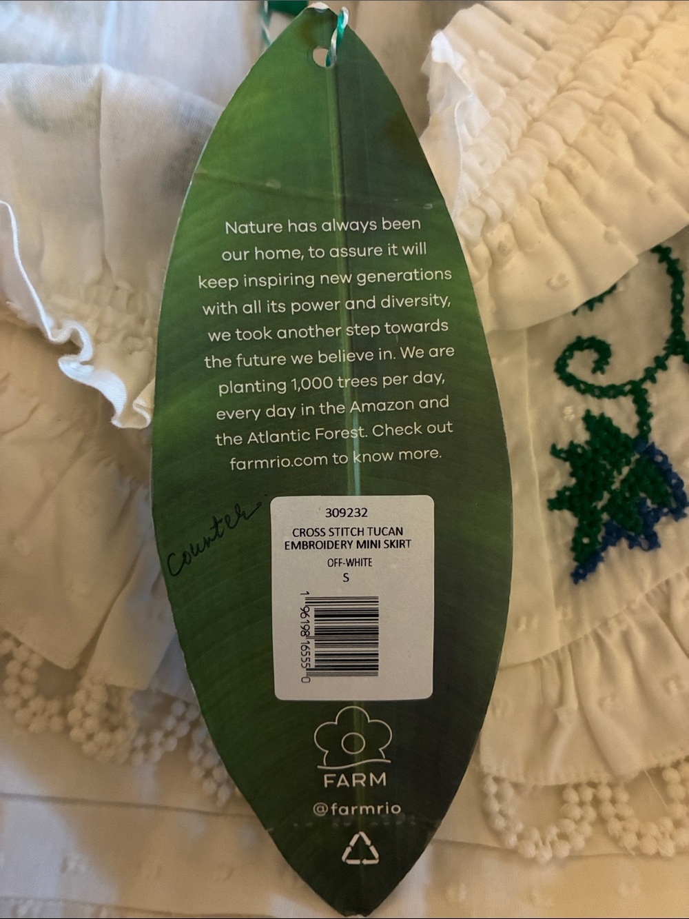 NWT FARM RIO White Cotton toucan strawberryEmbroidered Tiered mini Skirt Small - Picture 9 of 9
